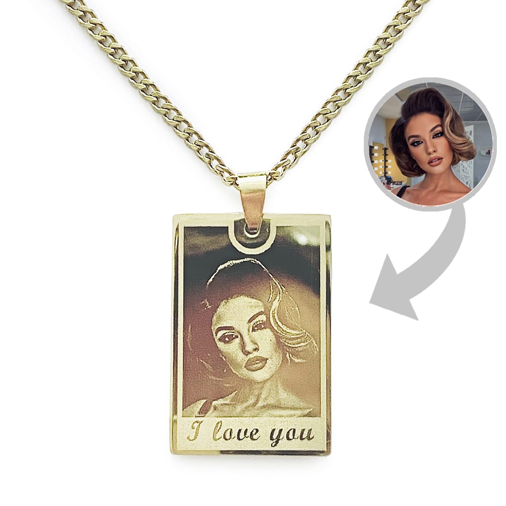 (Recentagle) Engravable Necklace - Gold-plated SS 316L / M-506